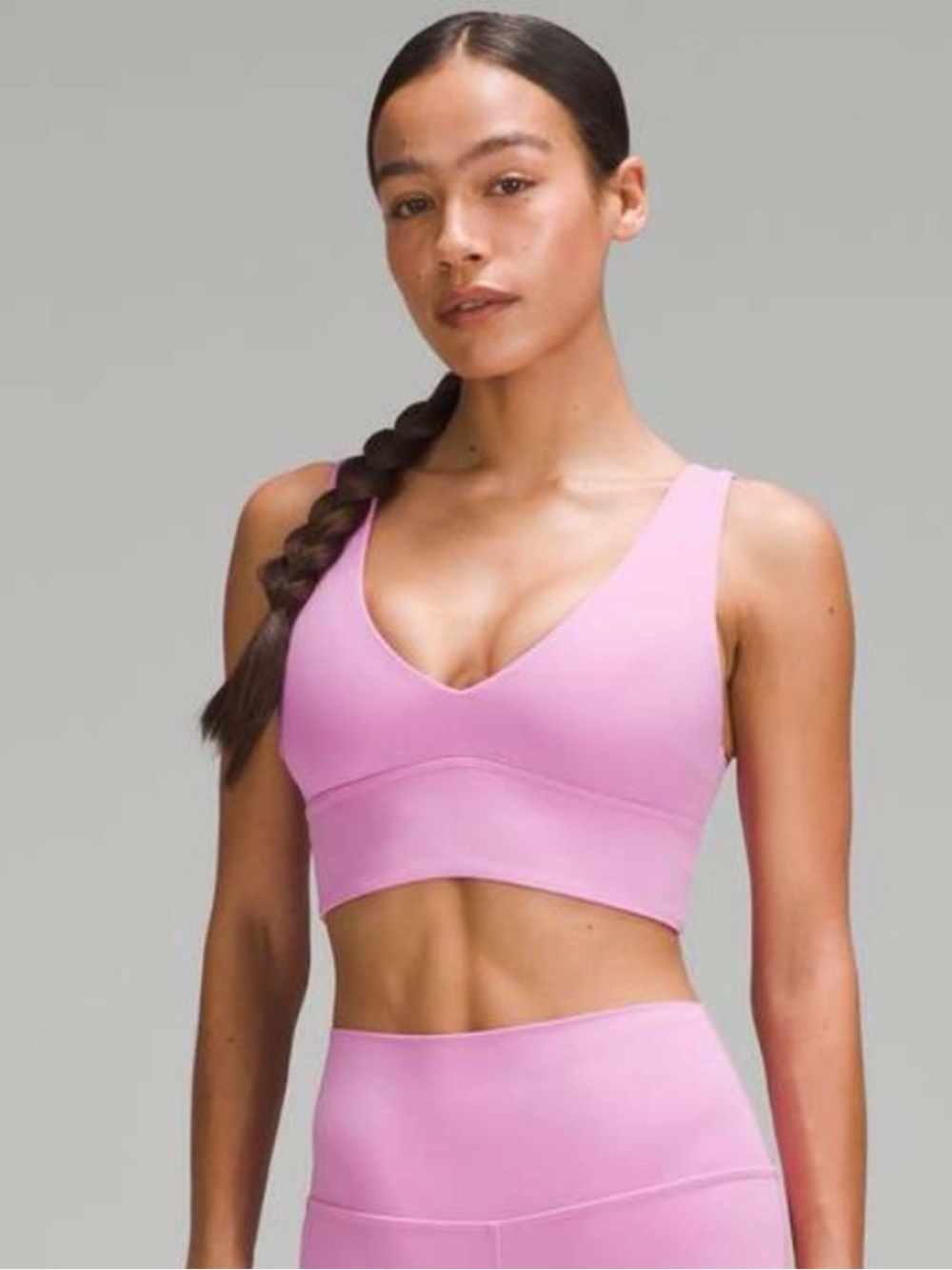 Lululemon V Neck Align Sports Bra in Pink